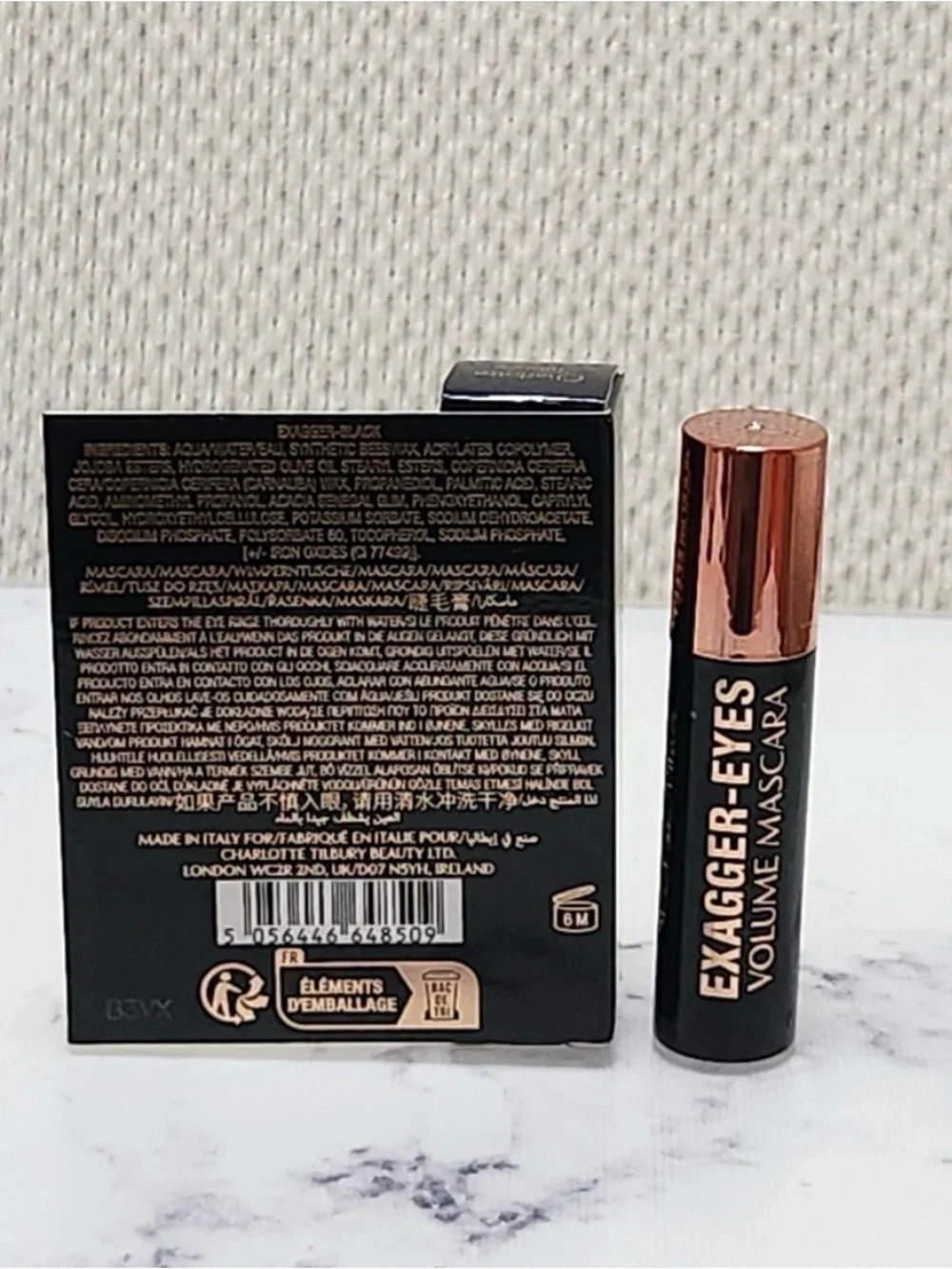 Charlotte Tilbury Exagger-Eyes Volume Mascara Mini Size .06 oz